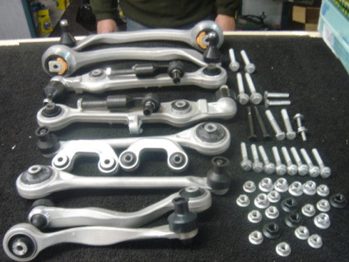 AUDI A8 FRONT SUSPENSION ARMS TOP & BOTTOM ALL 8 