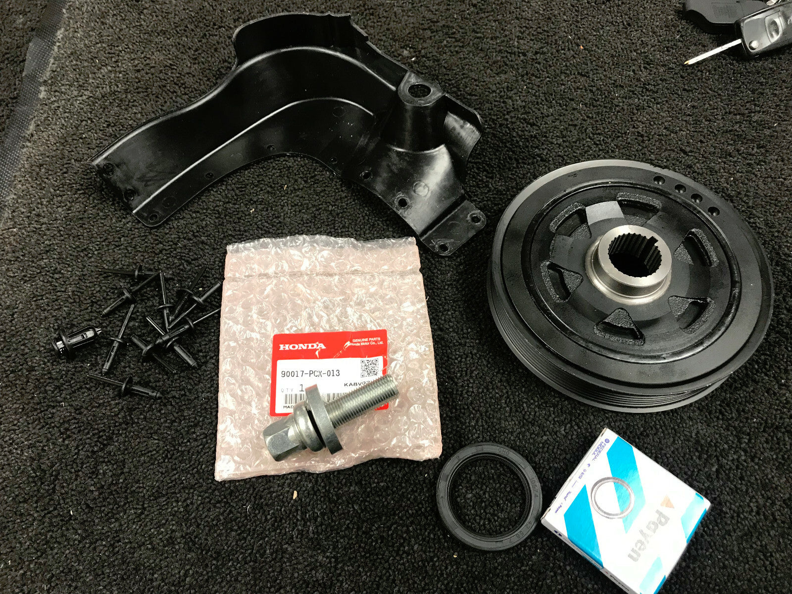 FOR HONDA CRV 2.2DIESEL CDTi DTEC CRANKSHAFT CRANK SHAFT PULLEY FAN BELT BOLT