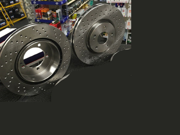 FOR IMPREZA WRX STI  BRAKE DISC CROSS DRILLED PERFROMANCE REAR 114PCD 