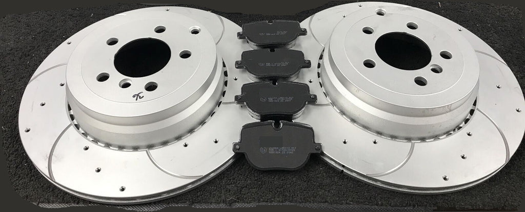  Range Rover Sport 5.0 Supercharged L320  REAR DRILLED GROOVED BRAKE DISCS PADS