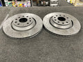 AUDI TT 8J TTS TTRS REAR CROSS DRILLED BLACK COATED BRAKE DISC PAIR 310m