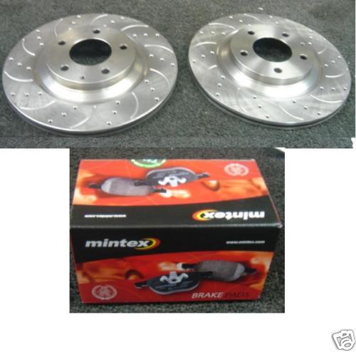FOR MG ZTT 160 180 190 260 DRILLED GROOVED BRAKE DISC MINTEX PAD 325mm