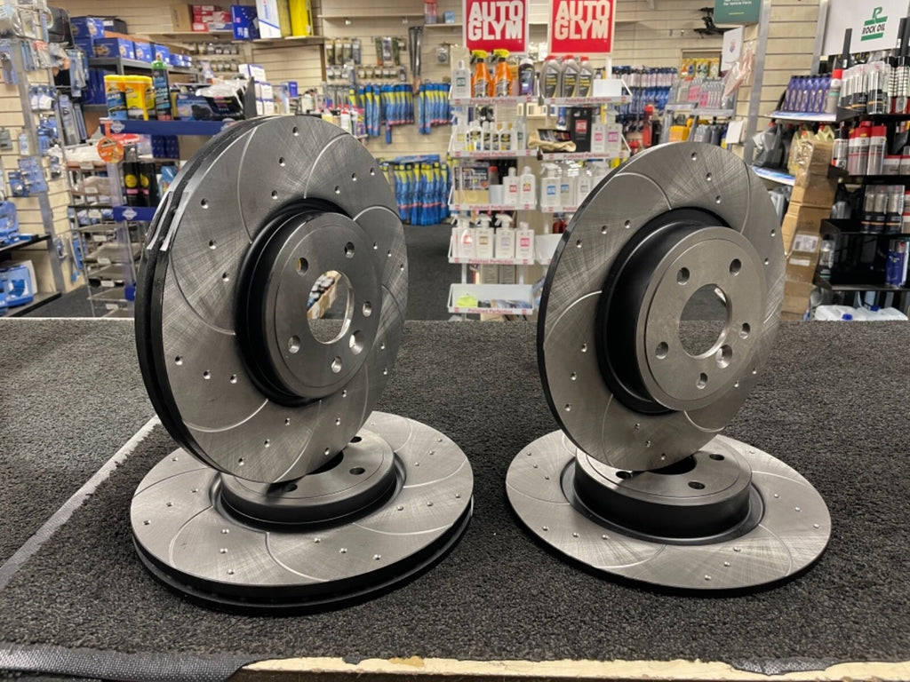 FOR JAGUAR XE 2.0 FRONT REAR DRILLED GROOVED BRAKE DISCS PADS 316+300 