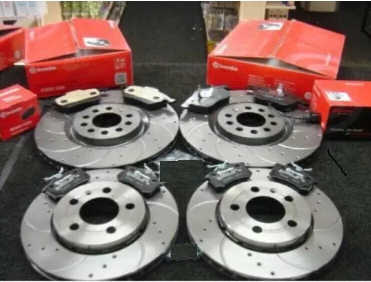 FOR TRANSPORTER T30 SPORTLI FRONT REAR BREMBO DRILLED GROOVED BRAKE DISCS & PADS
