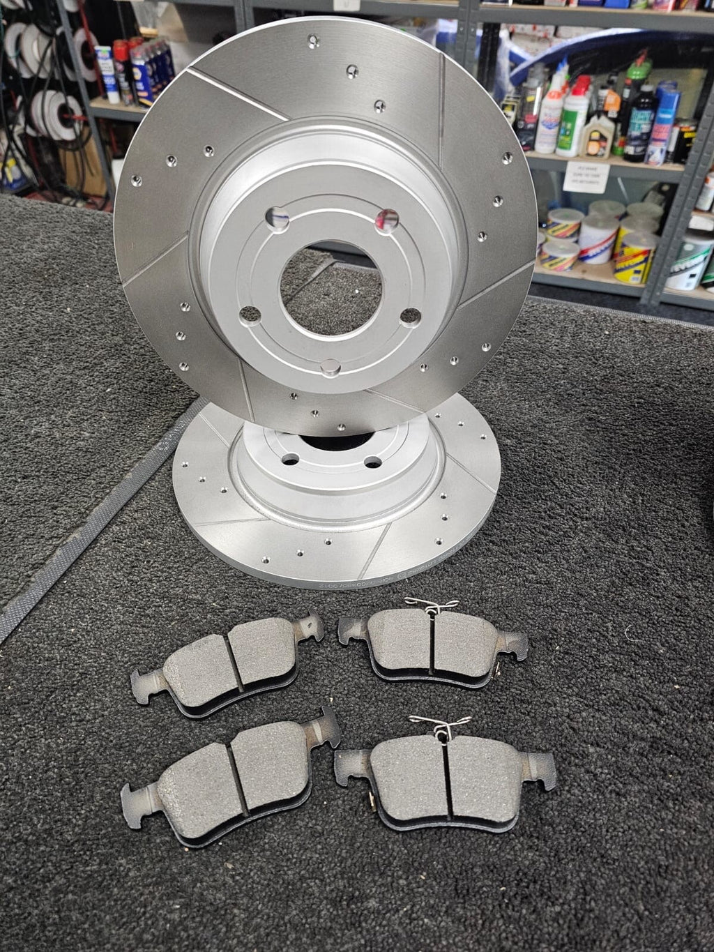 FIT FOR FOCUS MK3 1.0 ST-LINE ECOBOOST FRONT REAR DRILLED GROOVED BRAKE DISCS