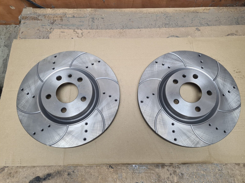 FOR ALFA 147 156 FIAT DOBLO VAUX COMBO 284MM FRONT DRILLED GROOVED BRAK DISCS