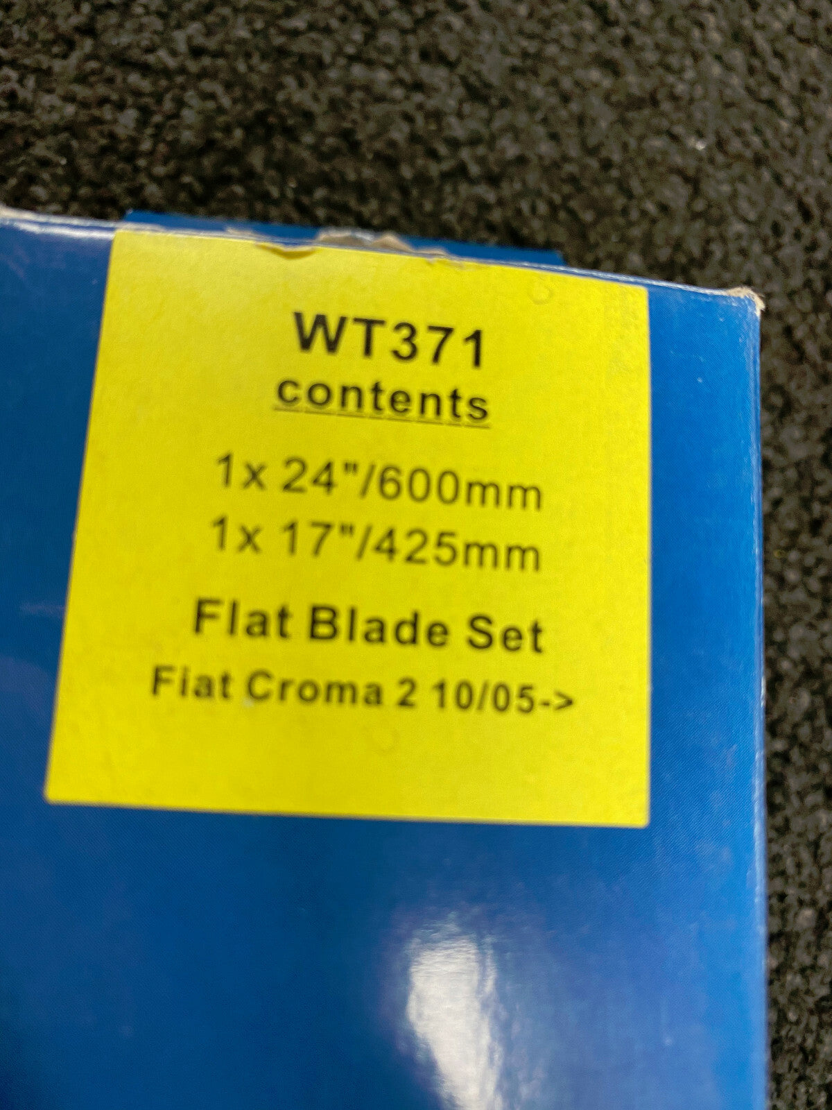 FOR FIAT CROMA 2 10/2005 ONWARDS FRONT FLAT WIPER BLADE SET WT371