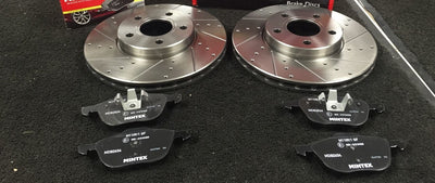 FORD FOCUS MK3 1.0ECO 1.6TDCi CROSS DRILLED FRONT MINTEX BRAKE PADS 278MM