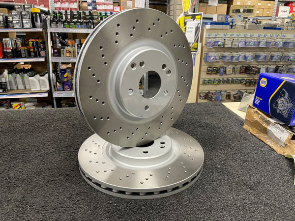 FOR MERCEDES C320 C350 SLK350 S203 W203 BRAKE DISC DRILLED  330mm FRONT