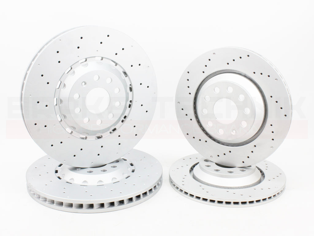 FOR VW GOLF R MK8 8.5 AUDI S3 8Y ARTEON R FRONT REAR PERFORMANCE DRILLED BRAKE DISCS & PADS