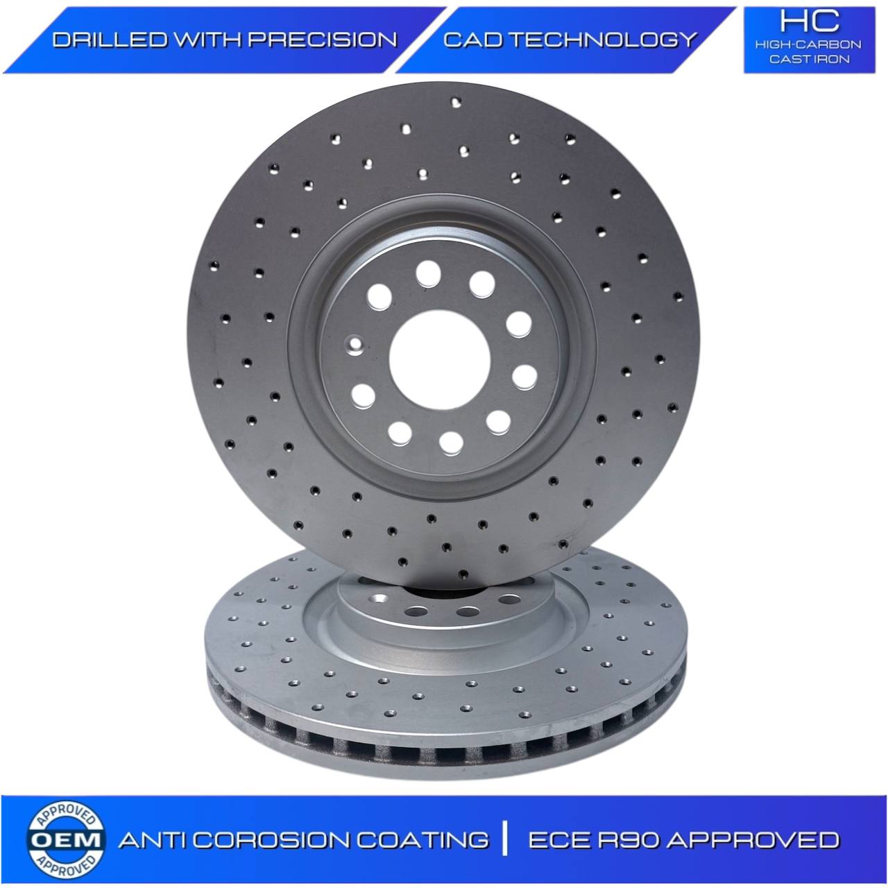 VW PASSAT TIGUAN BiTDI SCR BMT 4MOTION CROSS DRILLED BRAKE DISC PADS 340M