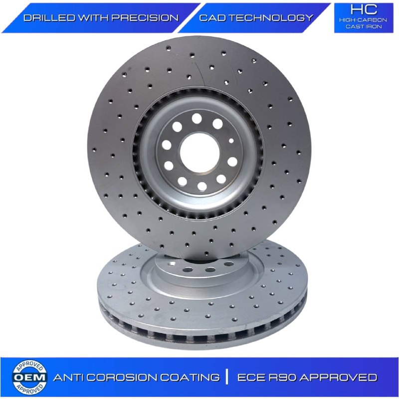 VW PASSAT TIGUAN BiTDI SCR BMT 4MOTION CROSS DRILLED BRAKE DISC PADS 340M