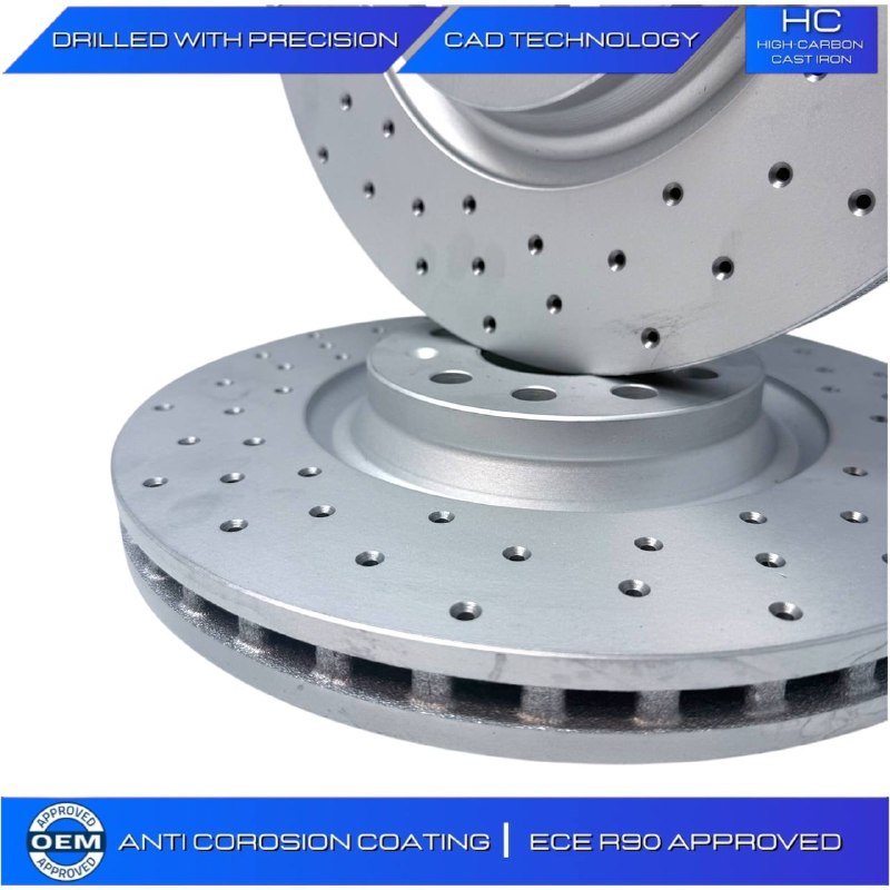 VW PASSAT TIGUAN BiTDI SCR BMT 4MOTION CROSS DRILLED BRAKE DISC PADS 340M