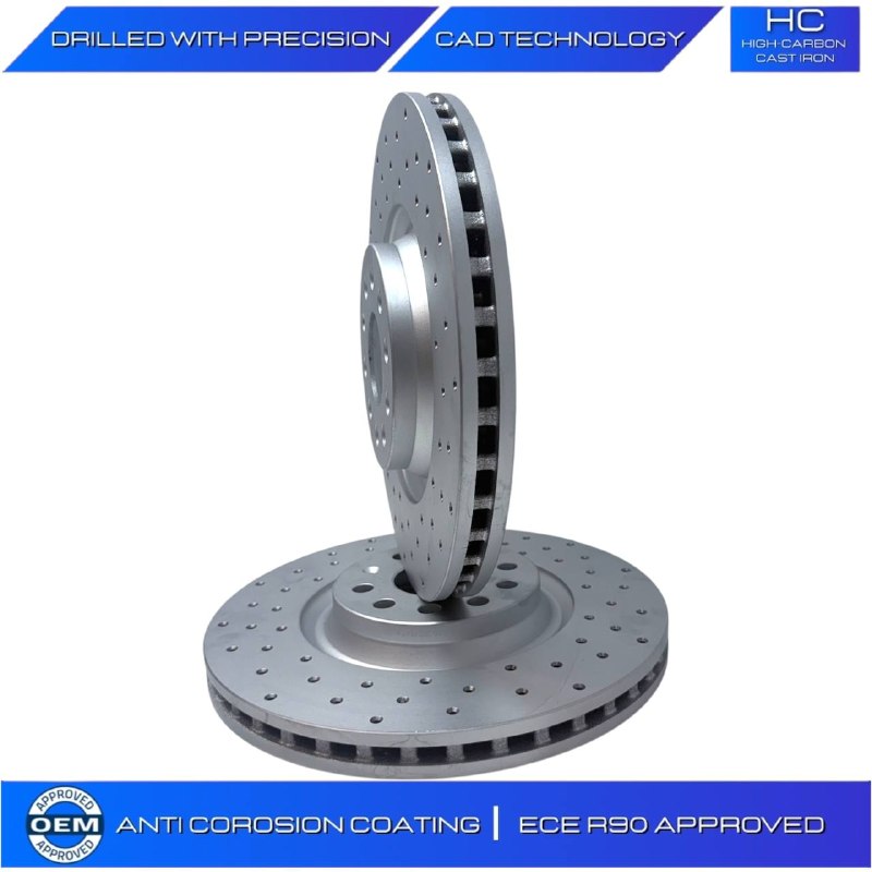 VW PASSAT TIGUAN BiTDI SCR BMT 4MOTION CROSS DRILLED BRAKE DISC PADS 340M