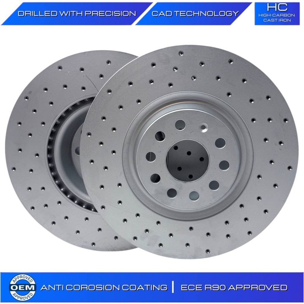 VW PASSAT TIGUAN BiTDI SCR BMT 4MOTION CROSS DRILLED BRAKE DISC PADS 340M