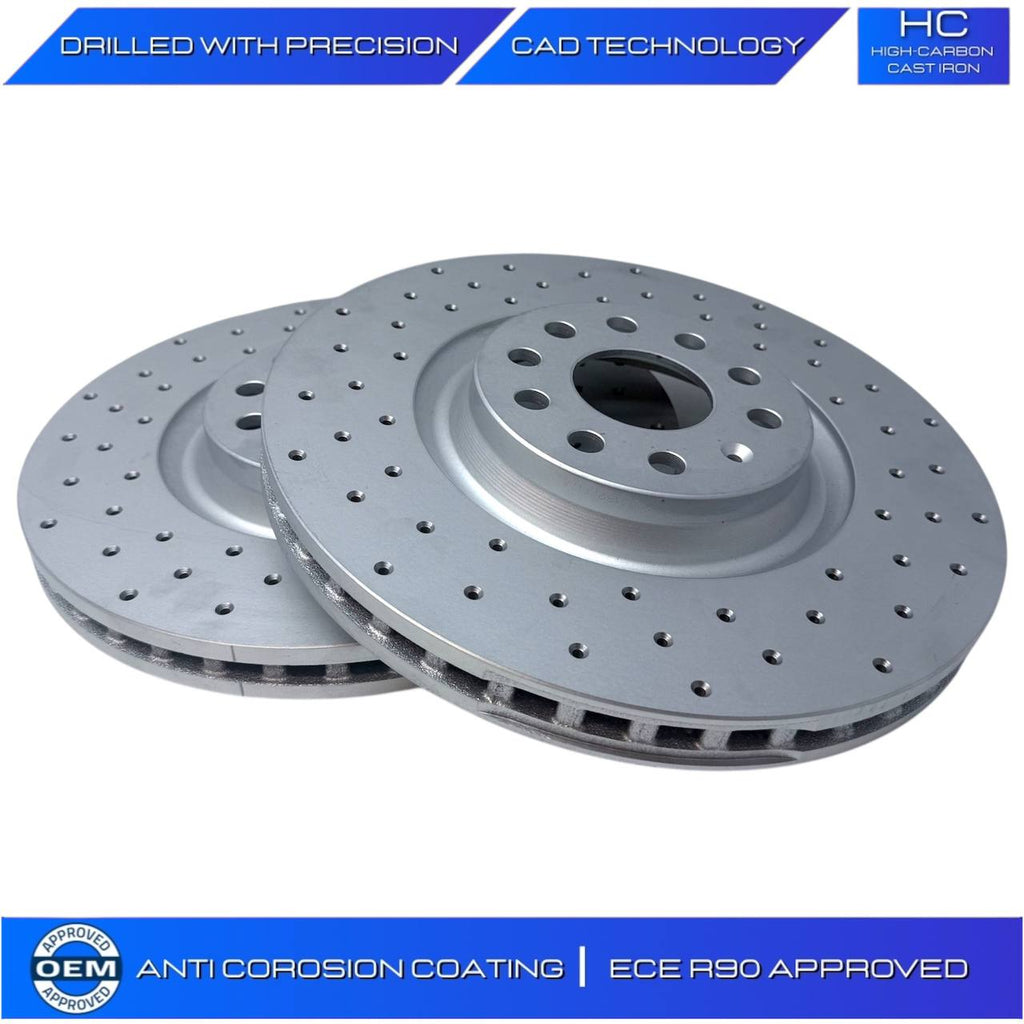 VW PASSAT TIGUAN BiTDI SCR BMT 4MOTION CROSS DRILLED BRAKE DISC PADS 340M