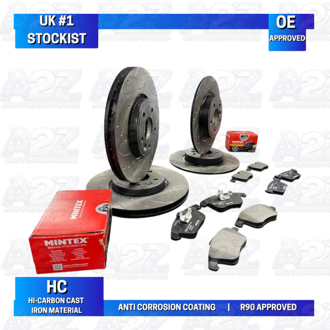 FOR JAGUAR XE 2.0 FRONT REAR DRILLED GROOVED BRAKE DISCS PADS 316+300