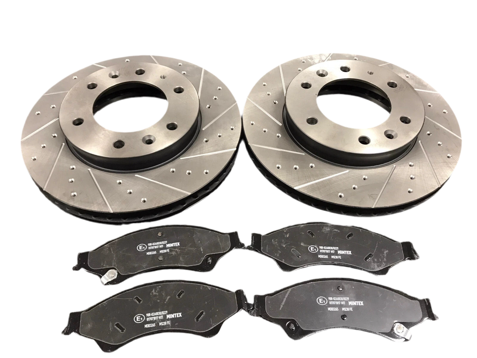 FOR FORD RANGER WILDTRACK FRONT PERFORMANCE DRILLED GROOVED BRAKE DISCS PADS
