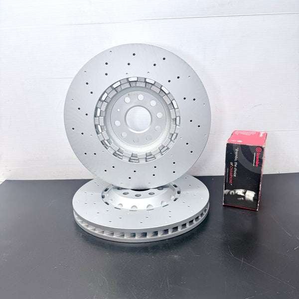 FOR VW GOLF  2.0 R PERFORMANCE FRONT BRAKE DISCS BREMBO PADS 357mm 5WA615301A
