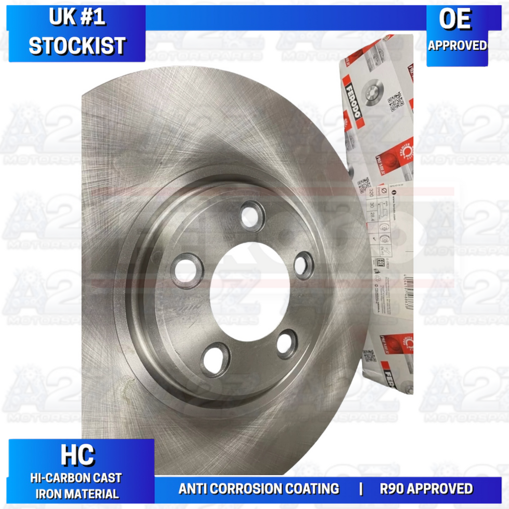 JAGUAR S TYPE XJ6 XJ8 X350 FRONT VENTED BRAKE DISCS 320MM DDF1648 X2
