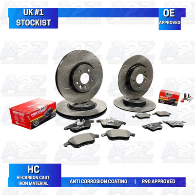 FOR JAGUAR XE 2.0 FRONT REAR DRILLED GROOVED BRAKE DISCS PADS 316+300