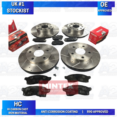 FOR MR2 MK2 SW20 GT REV2 3 BRAKE DISC CROSS DRILLED GROOVED FRONT REAR PADS