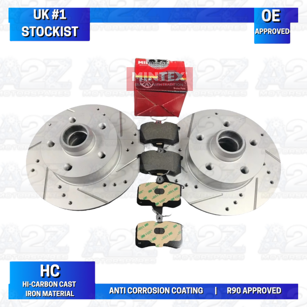 FOR VW GOLF MK3 GTI VR6 BRAKE DISC FRONT REAR CROSS DRILLED GROOVED BRAKE DISCS