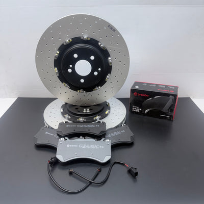 FOR MERCEDES C63 & E63S AMG FRONT 2 PIECE FLOATING BREMBO BRAKE DISCS PADS 390mm