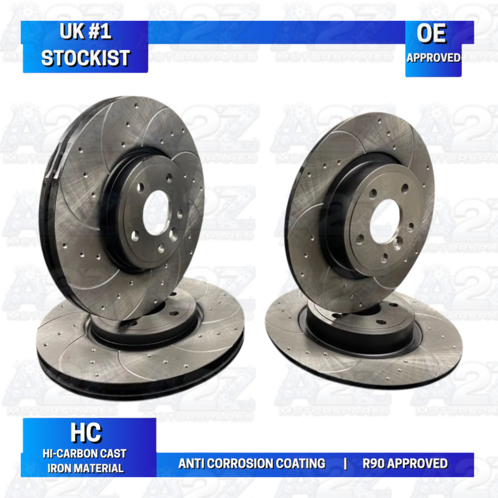 FOR JAGUAR XE 2.0 FRONT REAR DRILLED GROOVED BRAKE DISCS PADS 316+300