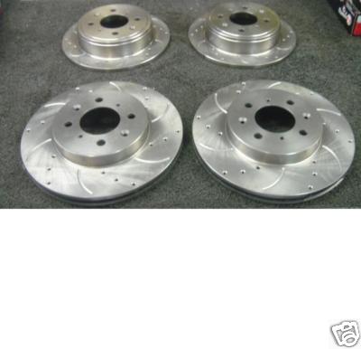 ROVER 200 VI VVC CROSS DRILLED GROOVED BRAKE DISC FRONT REAR 
