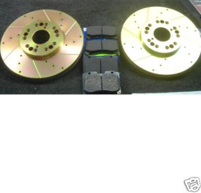 FOR LEXUS GS430 IS300 DRILLED GROOVED BRAKE DISC & PADS