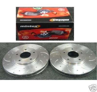 FOR GTO 3000GT DRILLED GROOVED BRAKE DISC  MINTEX PADS REAR