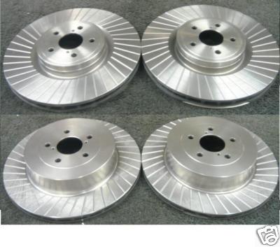 FOR SUBARU IMPREZA WRX STI WR1 2001>ON FRONT REAR GROOVED BRAKE DISCS BREMBO