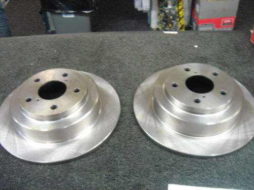 FOR SUBARU IMPREZA LEGACY FORESTER REAR BRAKE DISCS X 2 266mm SOLID DISCS