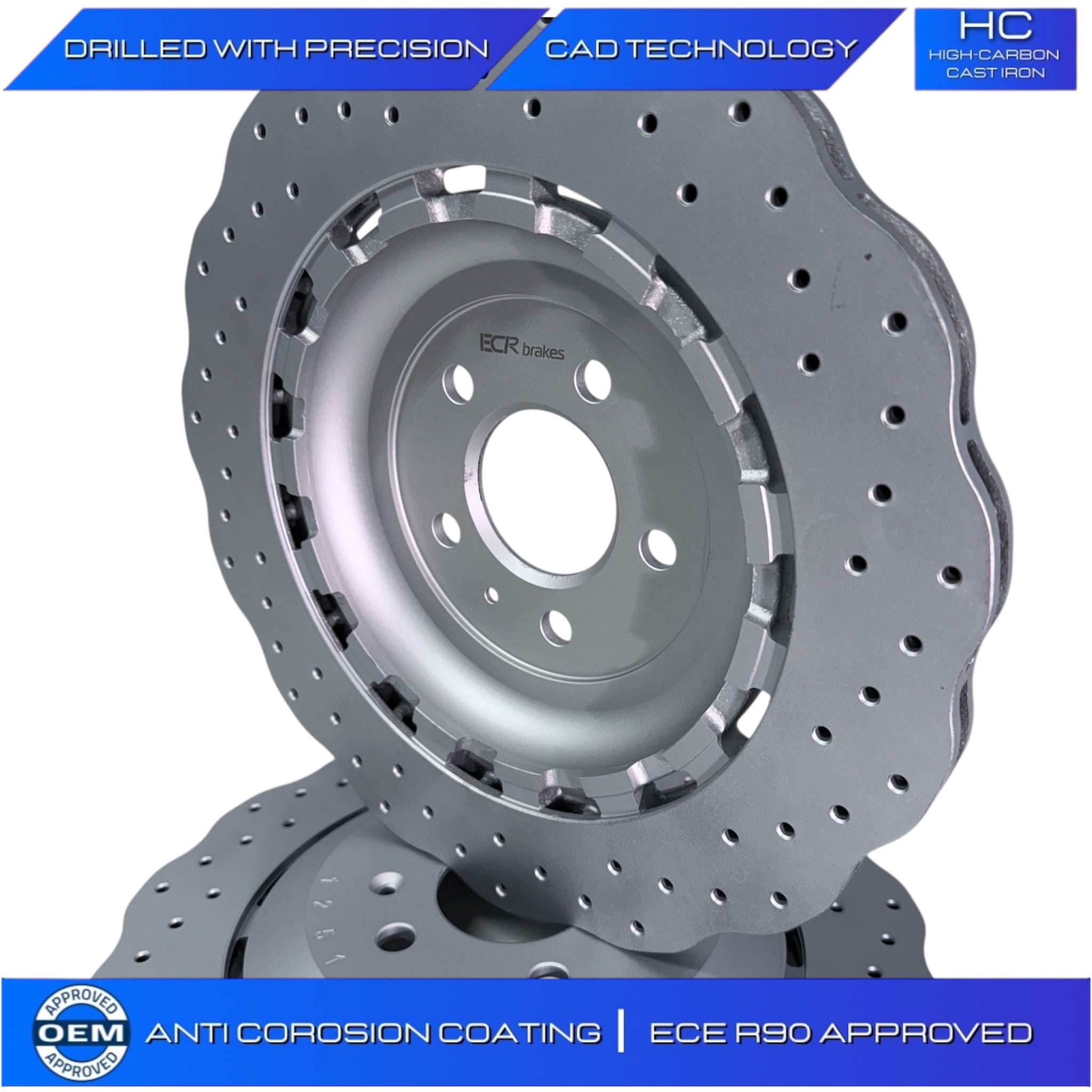 FOR AUDI RS6 AVANT QUATTRO 2013-2018 REAR AXLE  WAVEY DRILLED BRAKE DISC 4G0615601E 356mm