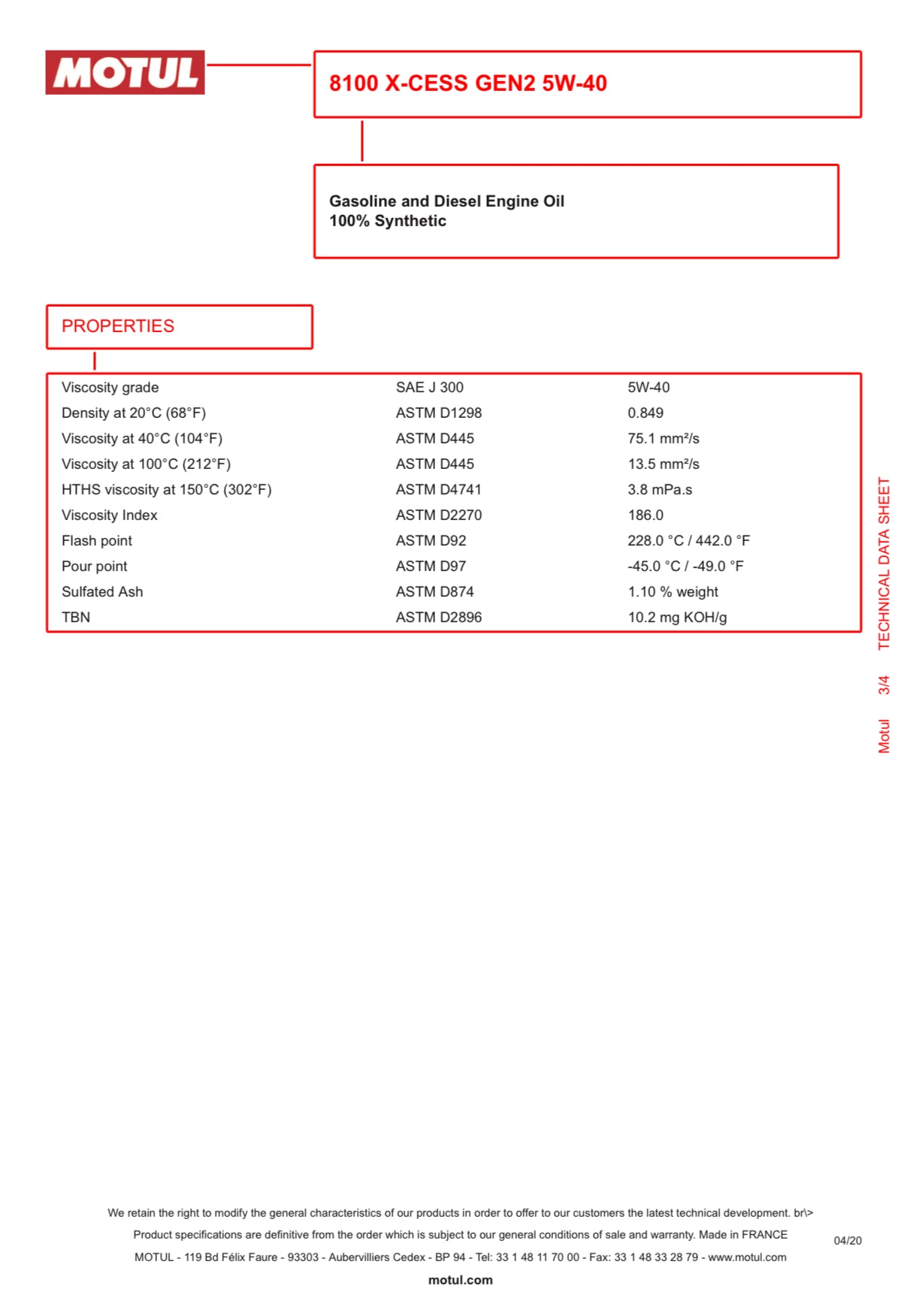PREMIUM MOTUL 8100 X-Clean GEN2 5W40 C3 Fully Synthetic Engine Oil 6L 109762
