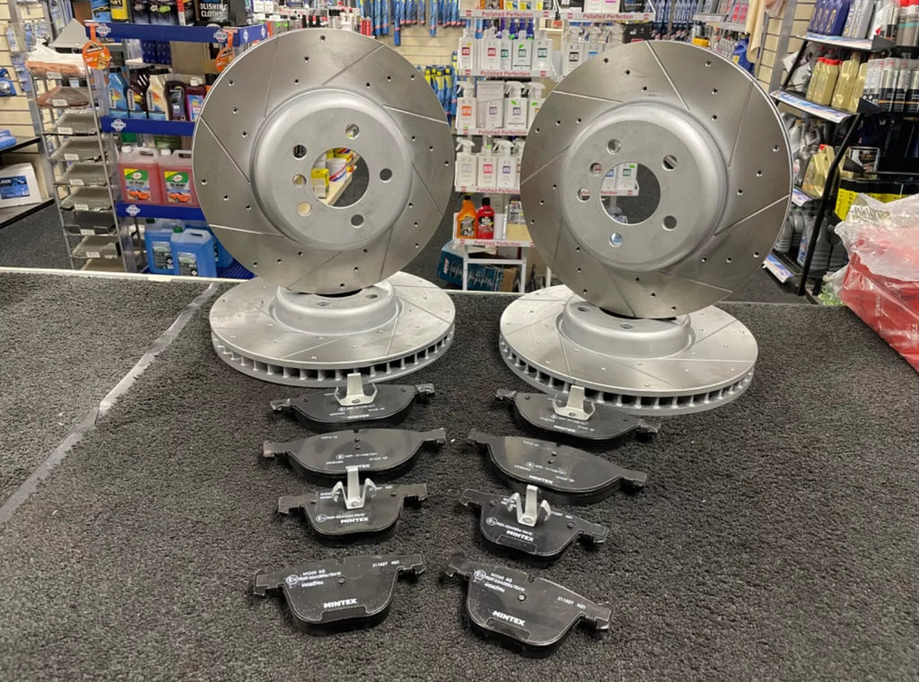 BMW 730D 740d F01 CROSS DRILLED GROOVED BRAKE DISCS  BRAKE PADS FRONT REAR