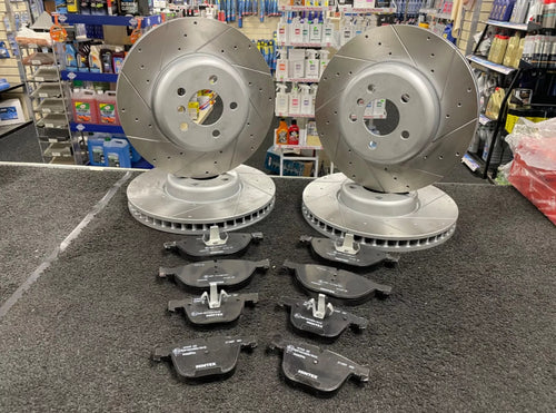 BMW 730D 740d F01 CROSS DRILLED GROOVED BRAKE DISCS  BRAKE PADS FRONT REAR