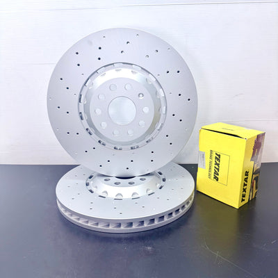 FOR VW GOLF  2.0 R PERFORMANCE FRONT BRAKE DISCS TEXTAR PADS 357mm 5WA615301A