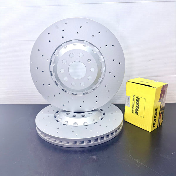 FOR VW GOLF  2.0 R PERFORMANCE FRONT BRAKE DISCS TEXTAR PADS 357mm 5WA615301A