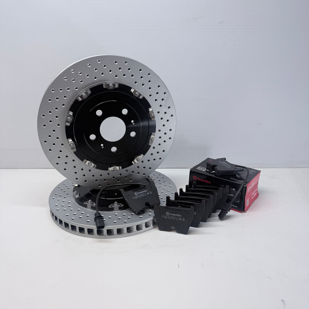 FOR AUDI RS4 B7 QUATTRO 2 PIECE FLOATING BRAKE DISC BREMBO PADS SENSORS 365mm