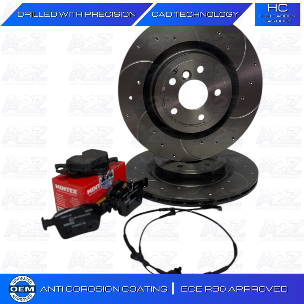 FOR JAGUAR XE 3.0 S X760 FRONT REAR BREMBO DRILLED GROOVED DISCS & MINTEX PADS