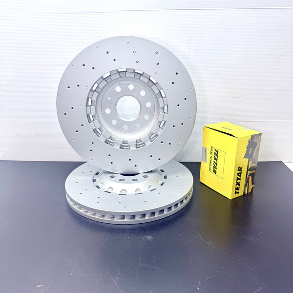 FOR VW GOLF  2.0 R PERFORMANCE FRONT BRAKE DISCS TEXTAR PADS 357mm 5WA615301A