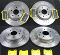 FOR NISSAN 350Z BRAKE DISC DRILLED GROOVED EBC YELLOW STUFF BRAKE PADS 