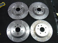 FOR NISSAN 350z 350 z G35 FRONT REAR DRILLED GROOVED BRAKE DISCS + PADS