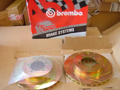FOR SUBARU IMPREZA WRX STI 04-07 BRAKE DISC BREMBO ORIGINAL GROOVED FRONT 114PCD
