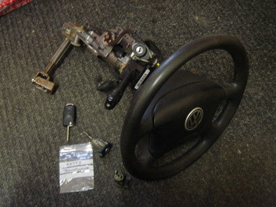 VW GOLF MK4 1998-04 STEERING WHEEL AIR BAG STEERING COLUMN DOOR LOCKS & KEY