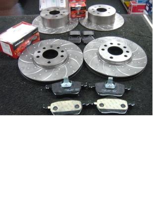 VAUXHALL VECTRA B GSI 2.5 V6 BRAKE DISC DIMPLED GROOVED MINTEX PAD FRONT REAR