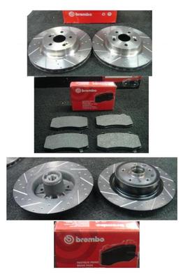  RENAULT MEGANE 225 CUP SPORT BRAKE DISC PADS FRONT REAR CROSS DRILLED GROOVED