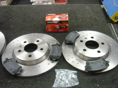 AUDI A5 3.0 3.2 TD FSi QUATTRO SPORT REAR BRAKE DISC CROSS DRILLED MINTEX PADS